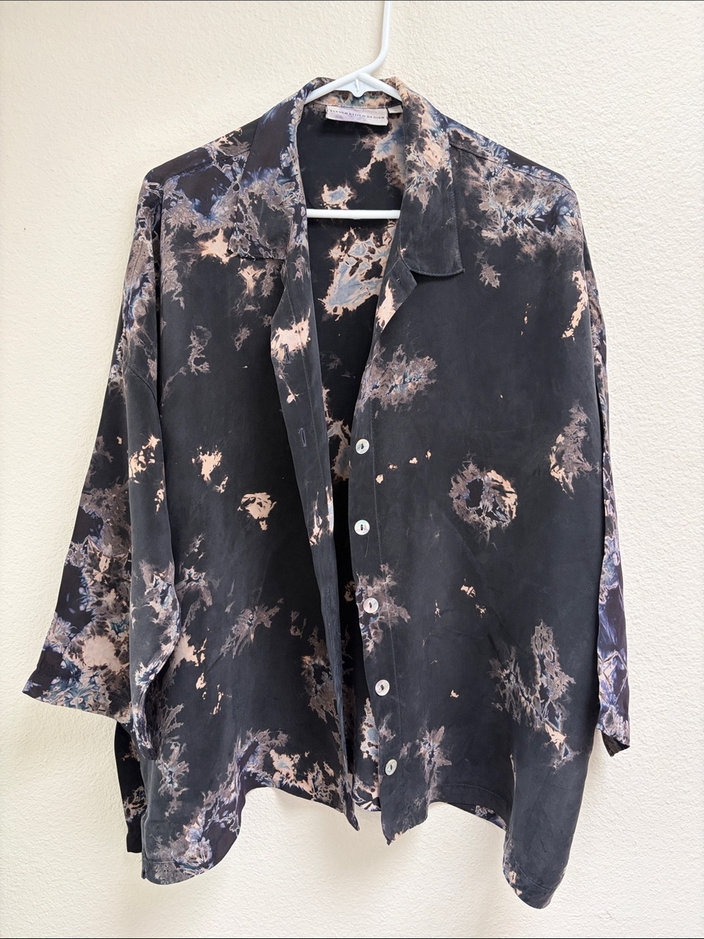 Eleven Stitch Design Oversize Lightweight Storm Tie Dye Shirt Jacket, Size Small - Picture 3 of 12